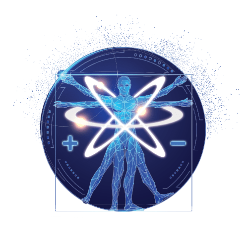 logo biomagnétisme homme de vitruve